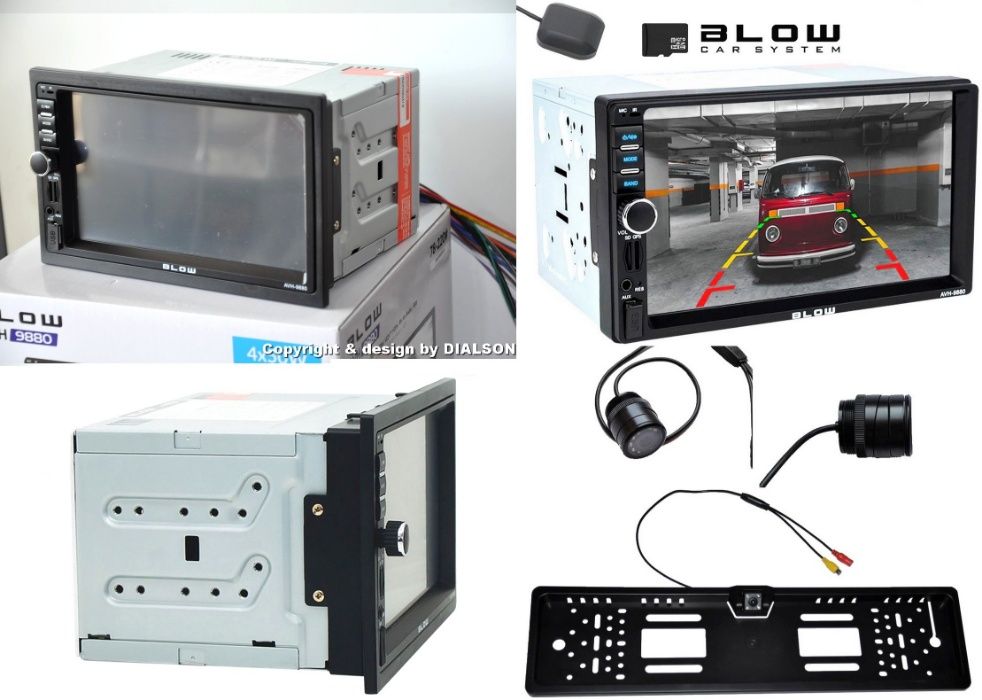 Radio Samochodowe BLOW 2DIN USB 7 Nawigacja GPS do IGO MAPY EUROPY PL