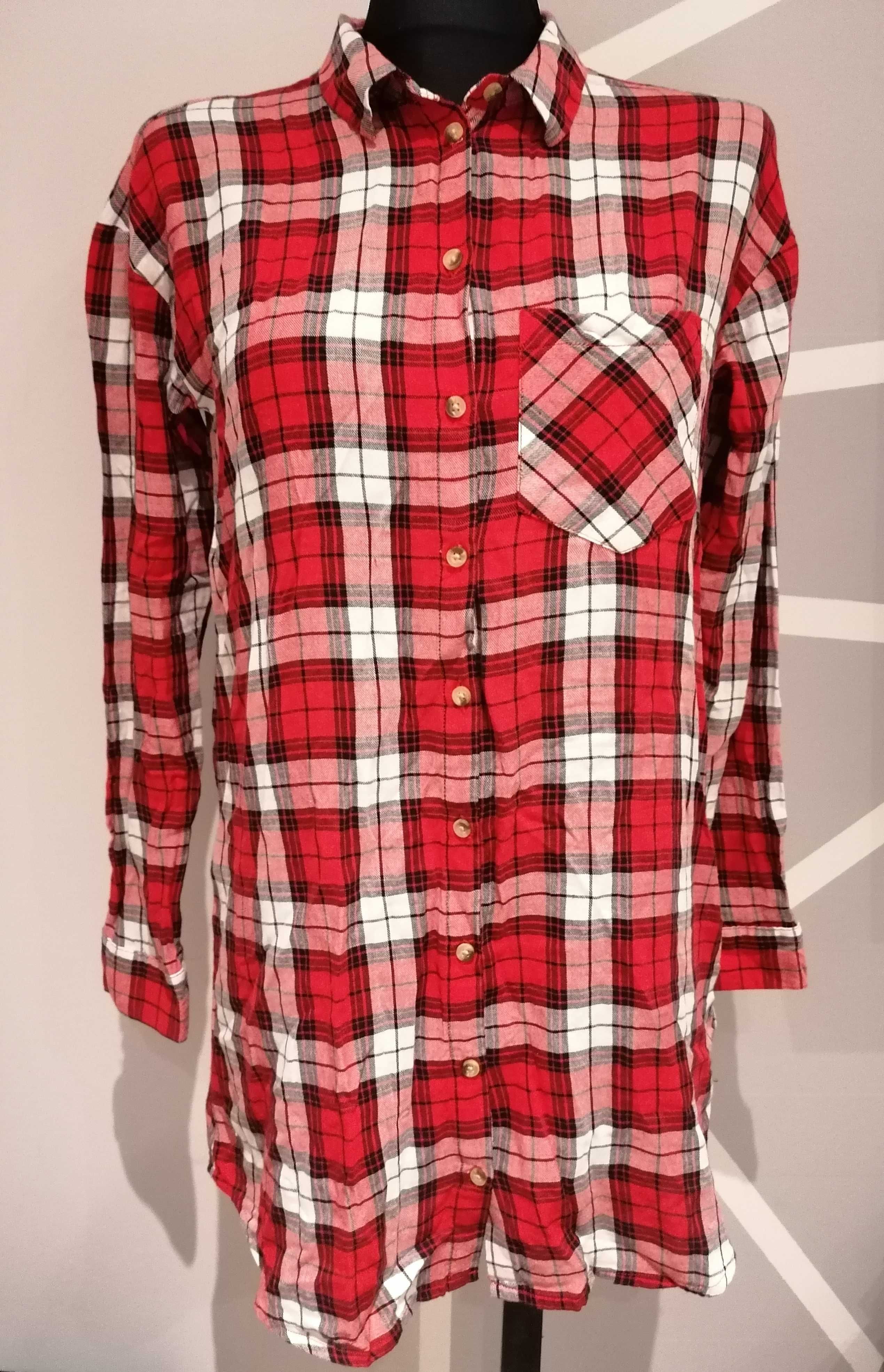 Koszula w kratę czerwona H&M