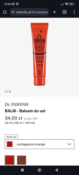 Dr. Pawpaw outrageous orange balm beztroska pomarańcza