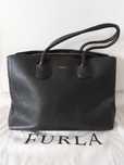 Torba FURLA torebka shopperka biznesowa czarna skórzana PROMOCJA