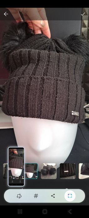 Czapka ciepła z pomponami Tanio