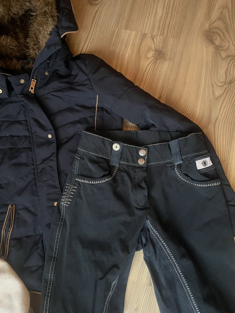 Zestaw kurtka jeździecka + bryczesy + bluza