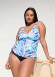 B.P.C tankini wielokolorowe we wzory z czarnymi figami ^48