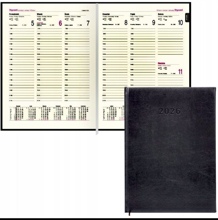 Kalendarz Książkowy 2026 B5 tygodniowy Kalendarz Kierowcy 2026