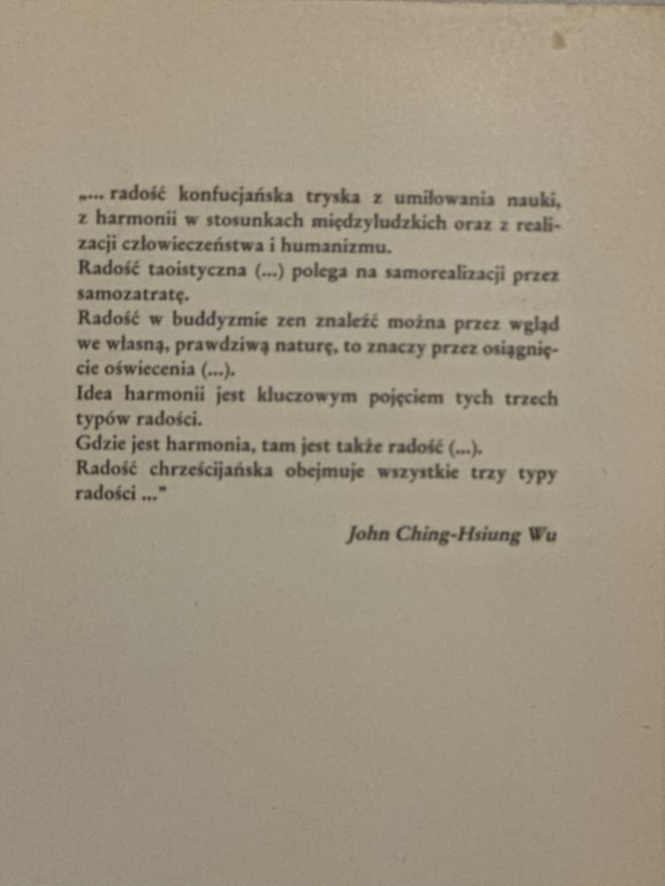 O radości. John Ching - hsiung Wu.