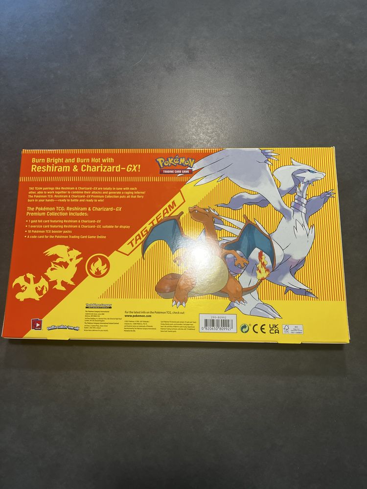 Pokemon TCG Reshiram & Charizard GX Premium collection Box Nowy