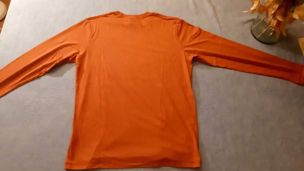 Camisola fina em algodão, laranja com estampa, SCREW