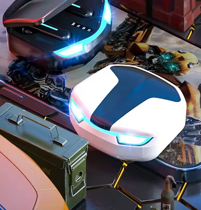 Bezprzewodowe Słuchawki Bluetooth Y9, Gamingowe, Świecące, Białe