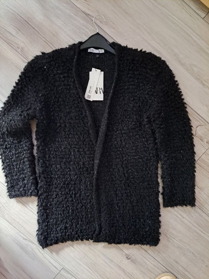 Zara narzutka gruby kardigan  New