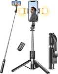 TUPWOON Q02M Statyw Bluetooth selfie lampa LED regulacja 21cm do 114cm