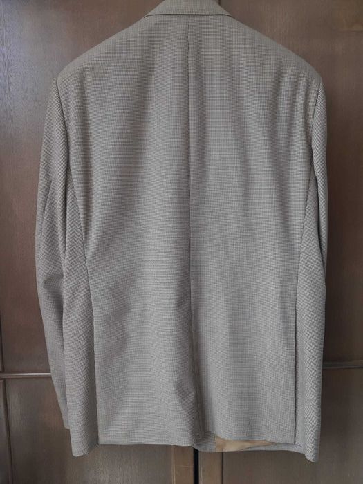 Blazer/Casaco padrão pied de poule em tom castanho