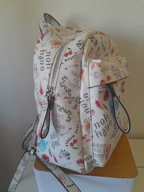 Mochila branca estampada Parfois