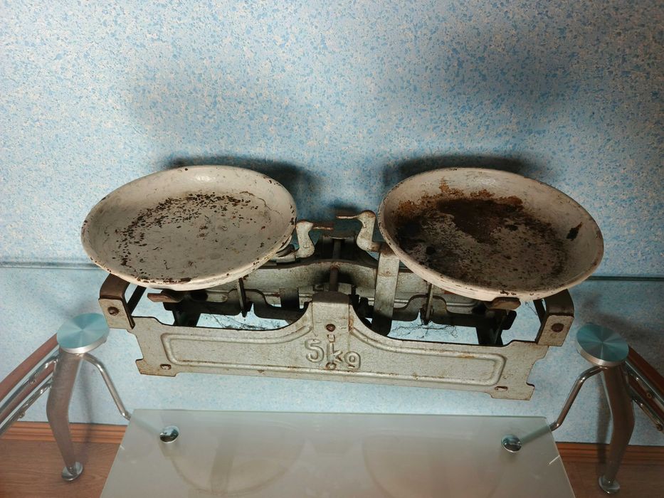 Waga szalkowa sklepowa super stan, kompletna + odważniki 1kg 2kg