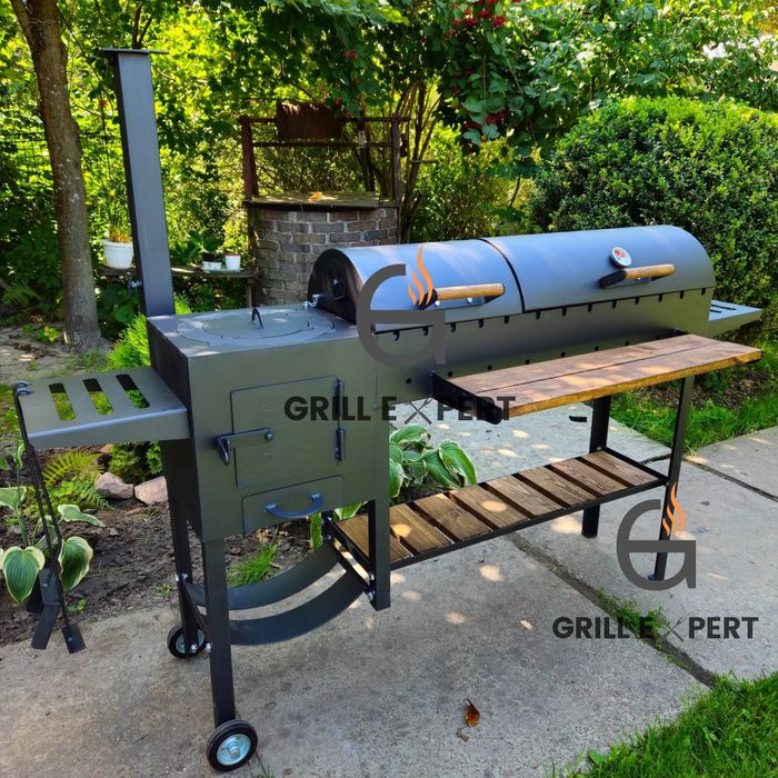 Великий  мангал гриль барбекю з пічкою на 13 шомпурів + ПОДАРУНОК