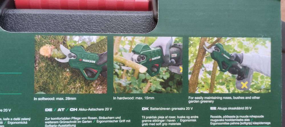 Tesoura de podar a bateria Parkside 20v nova