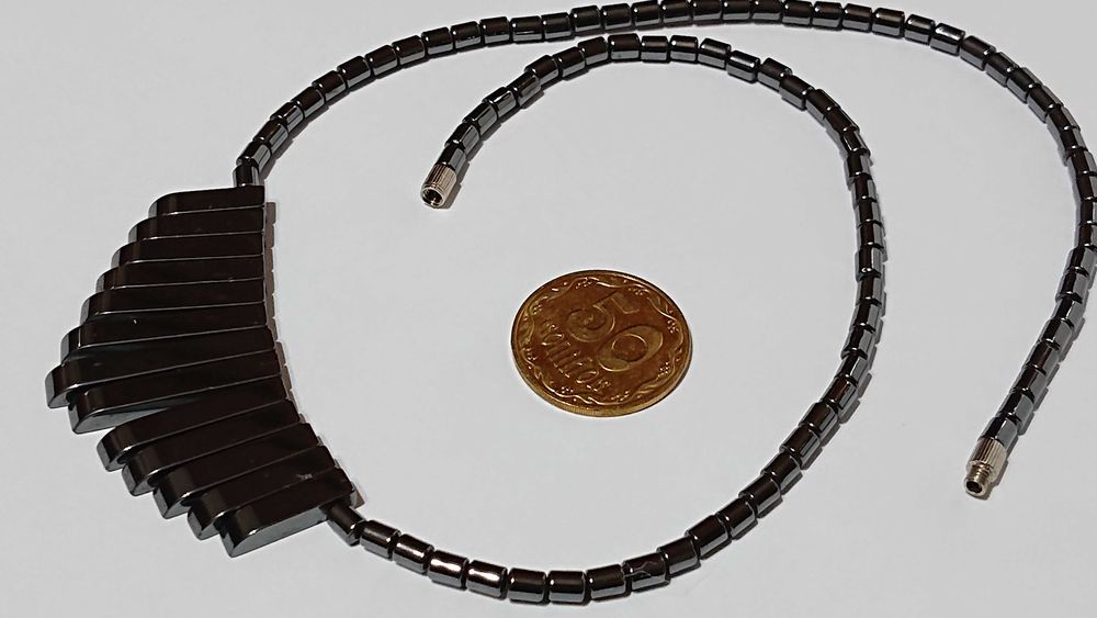 Колье гематит ожерелье бусы намисто кольє натуральный камень