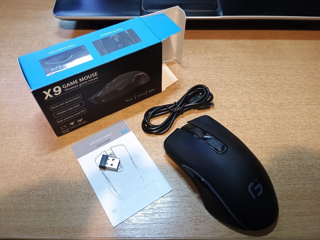 Мишка бездротова, безшумна X9 Game Mousе акумуляторна 2,4G+Bluetooth