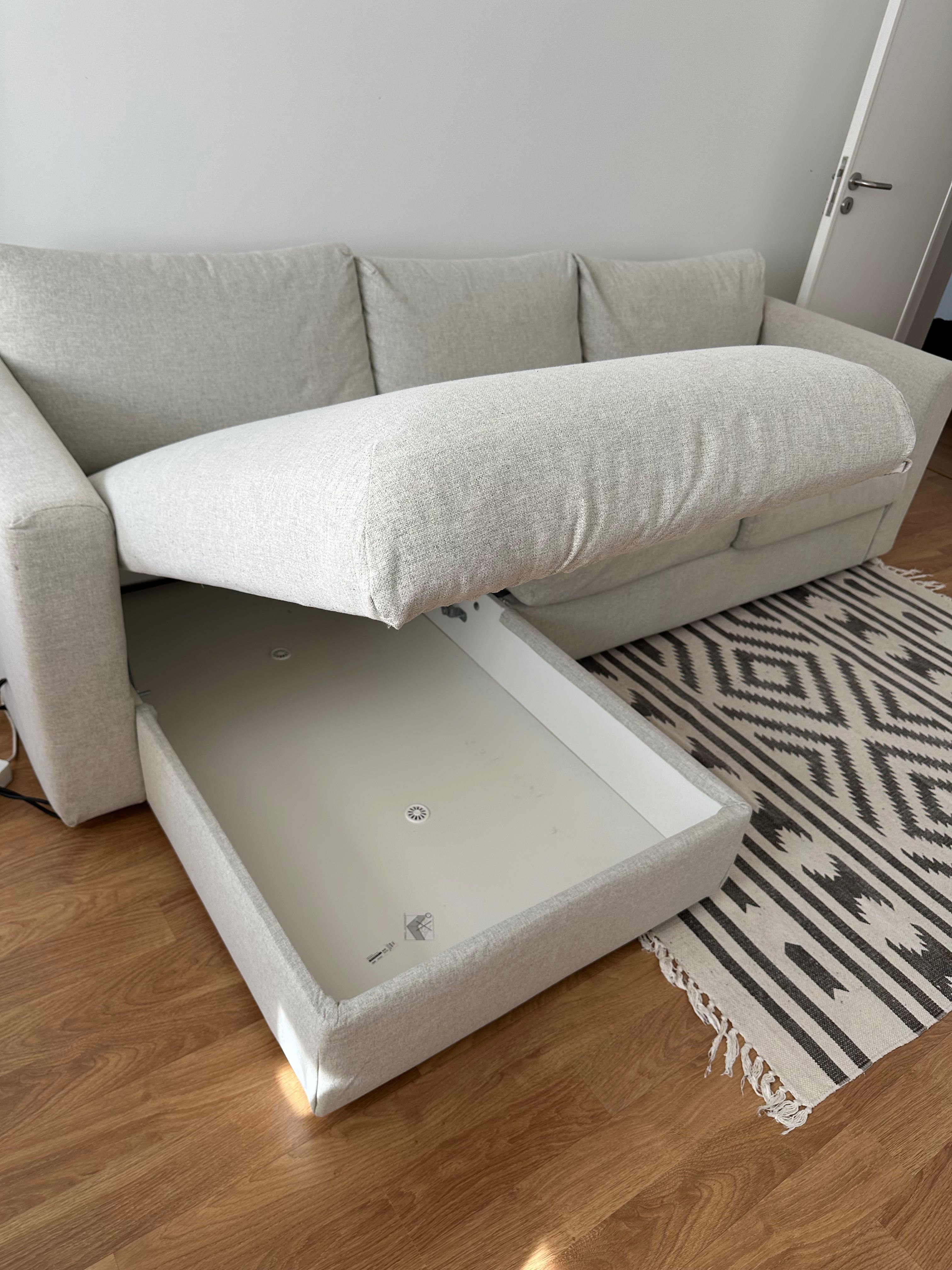 Sofá IKEA VIMLE 3 lugares com chaise longue/ Gunnad bege