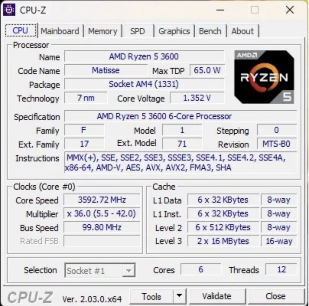 Ryzen 5 3600 4.2Ghz