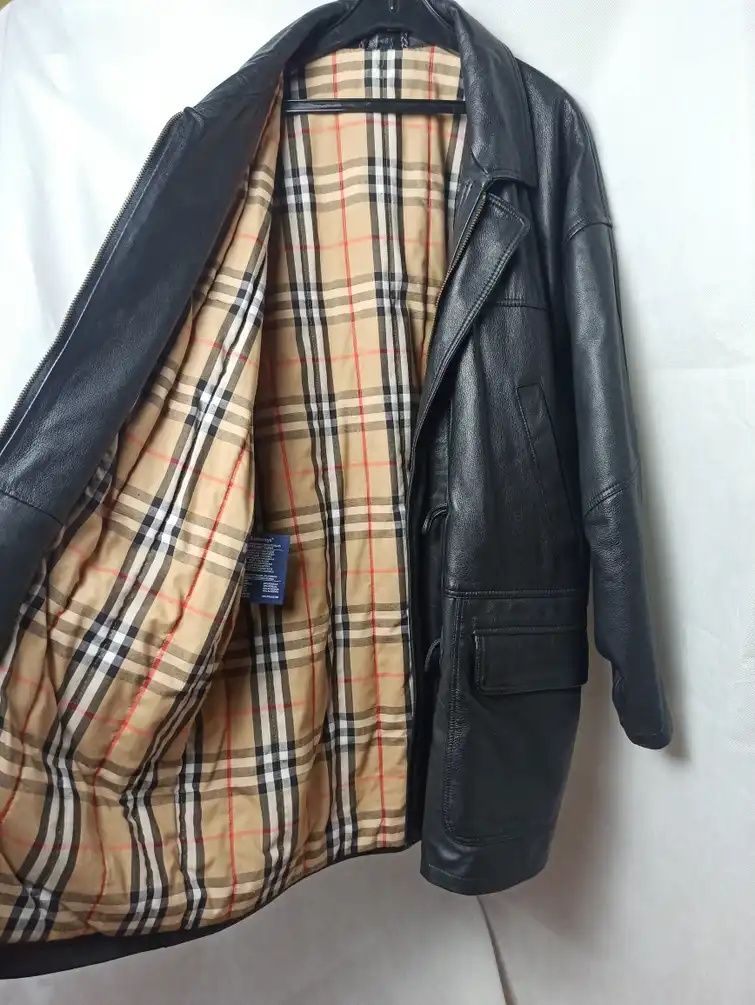 Vintage Burberrys Duffle leather jacket kurtka skórzana