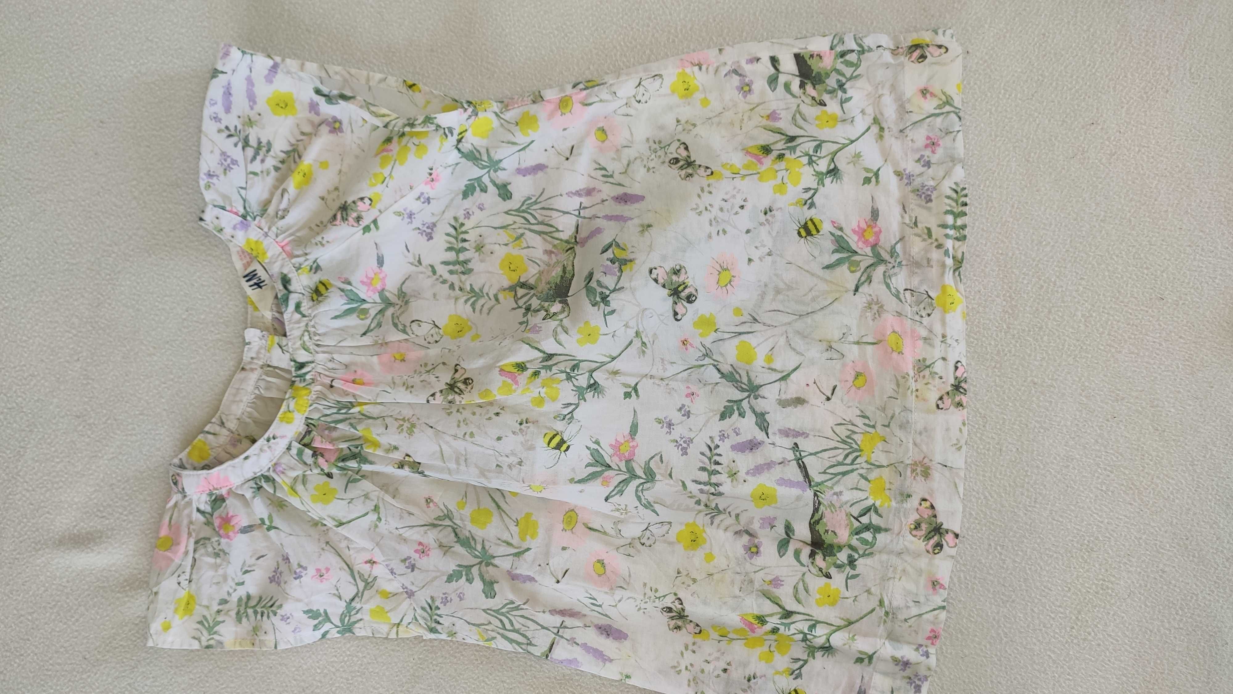 H&M, NEXT spodnie rurki bluzka zwiewna, Zestaw wiosenno-letni, r.122
