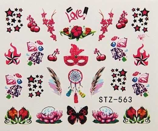 stz563 naklejki wodne na paznokcie łapacz snów motyl