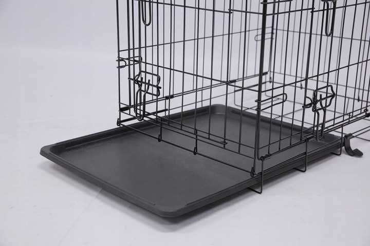 Metalowa Klatka Kennelowa 2-drzwiowa dla Psa rozm. L 91X56X63cm