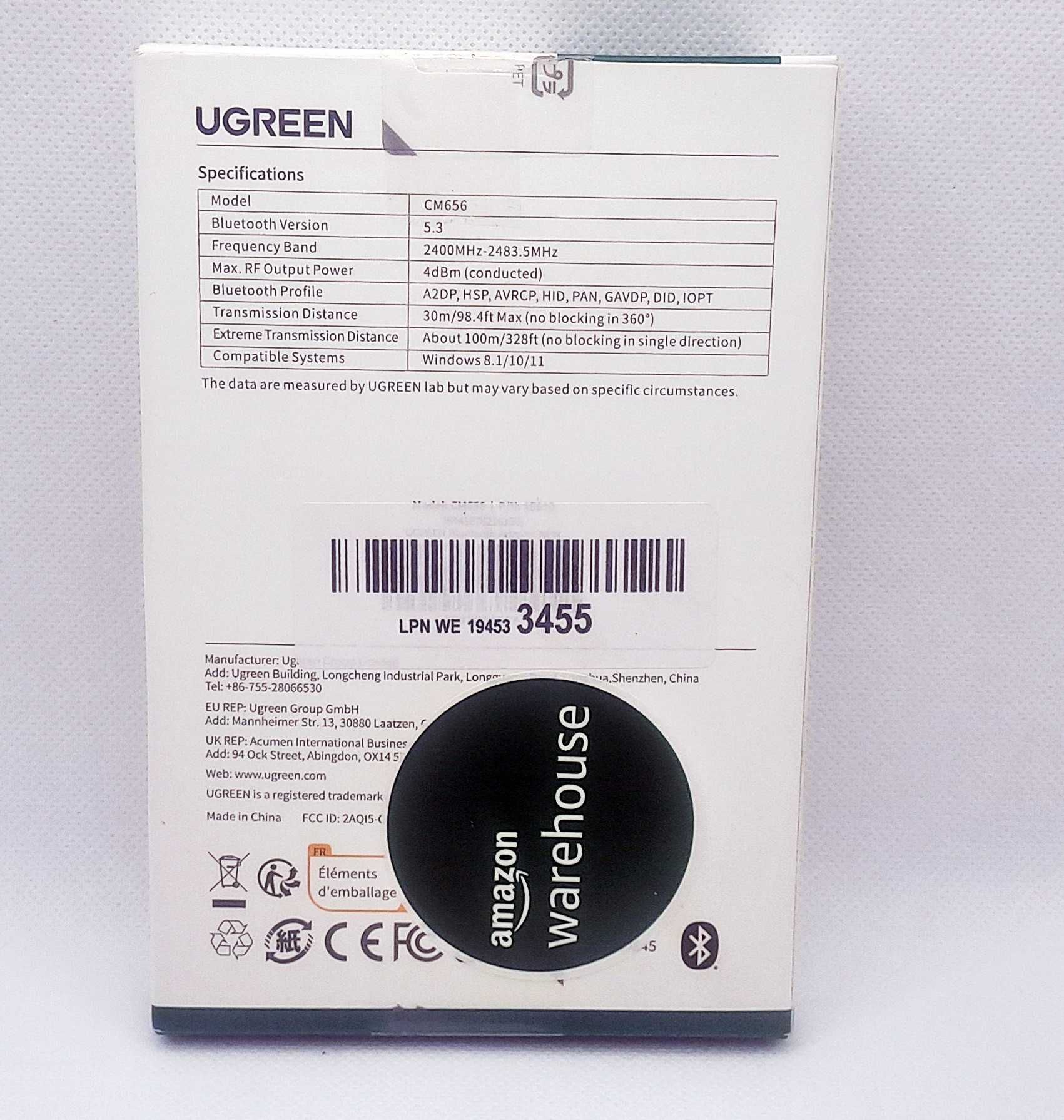 Adapter USB Bluetooth 5.3 Nadajnik Odbiornik 100m Ugreen