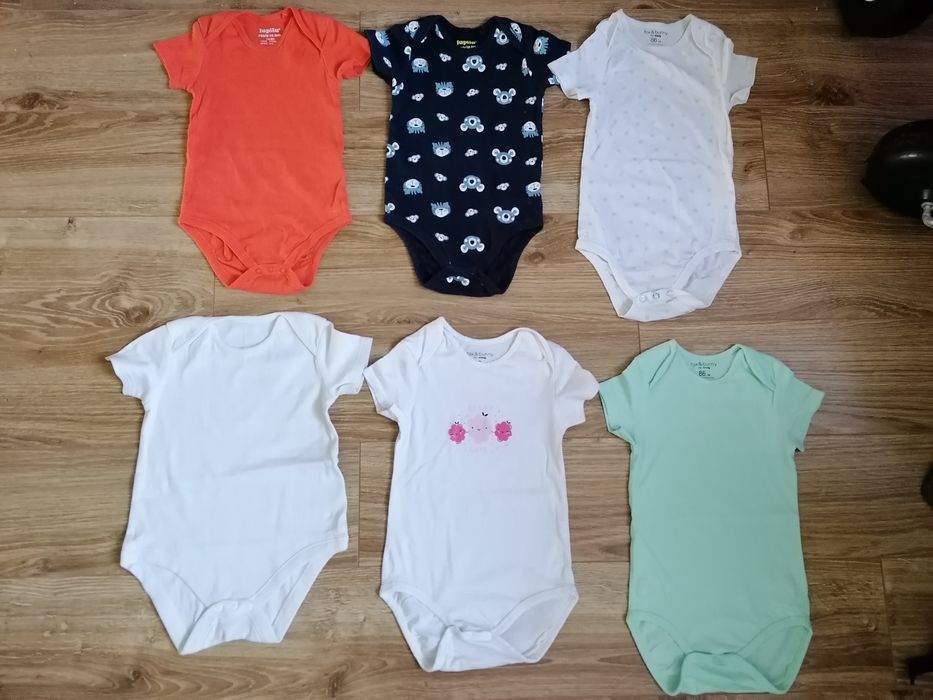 Zestaw body krótki rękaw 80, 86/92 25 sztuk