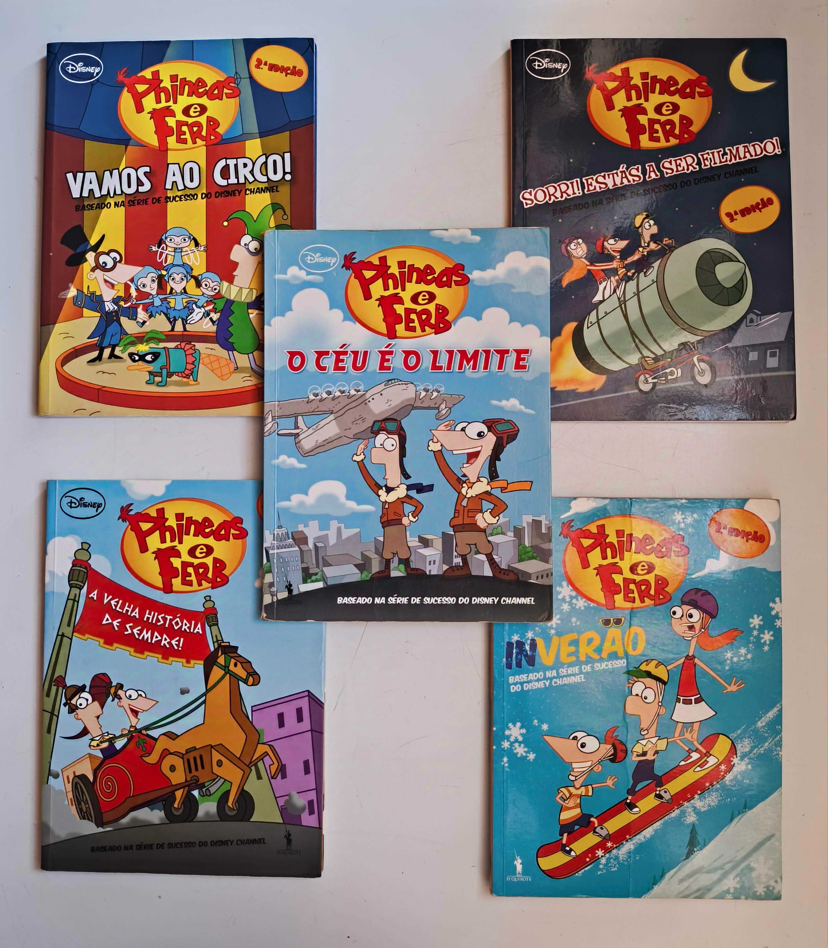 Conjunto de 5 Livros do Phineas e Ferb