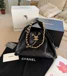 Сумка chanel hobo чорна жовта шанель хобо