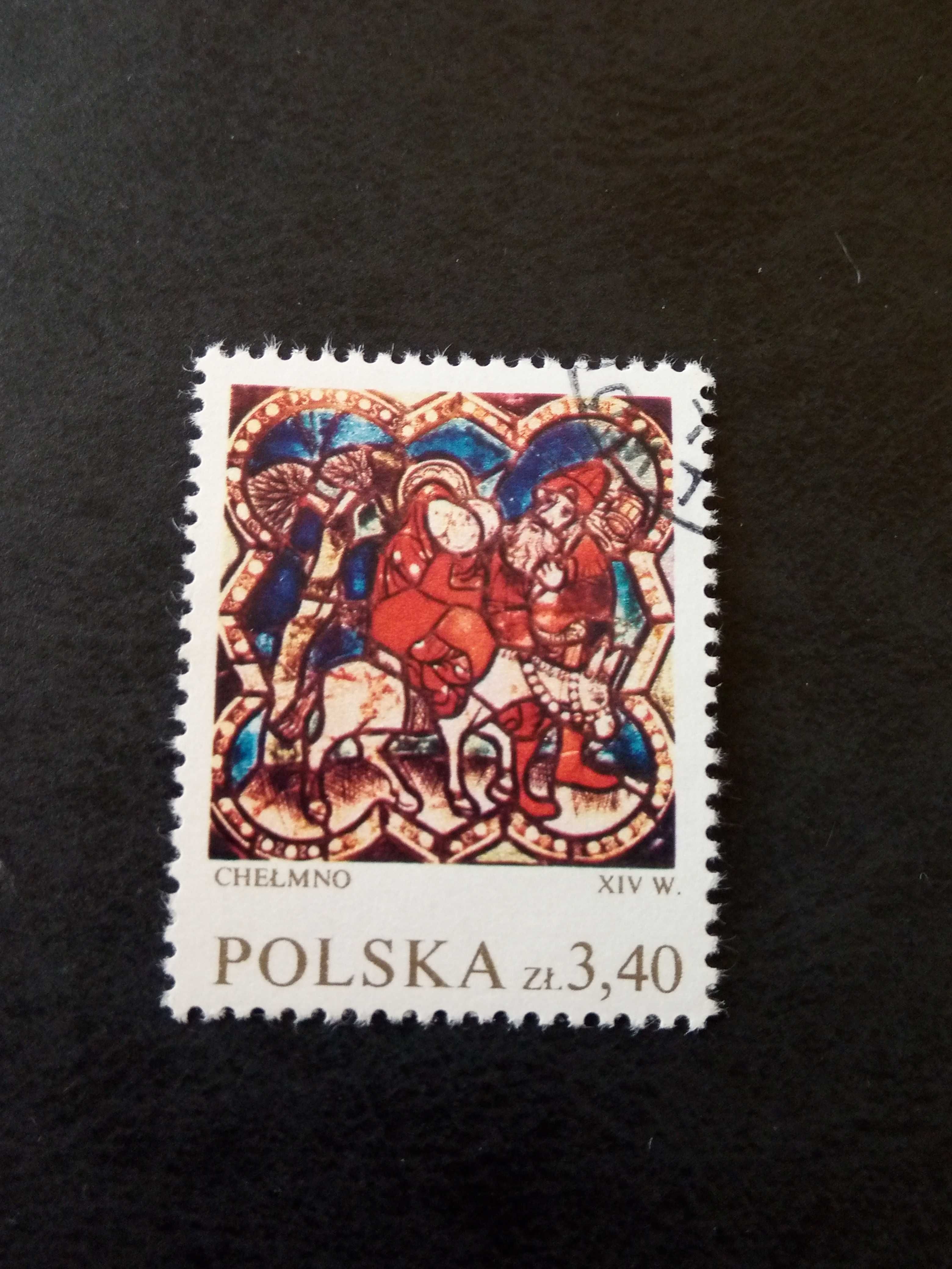 Znaczek 3,4 zł Witraże polskie Chełmno XIV w. 1960 PRL