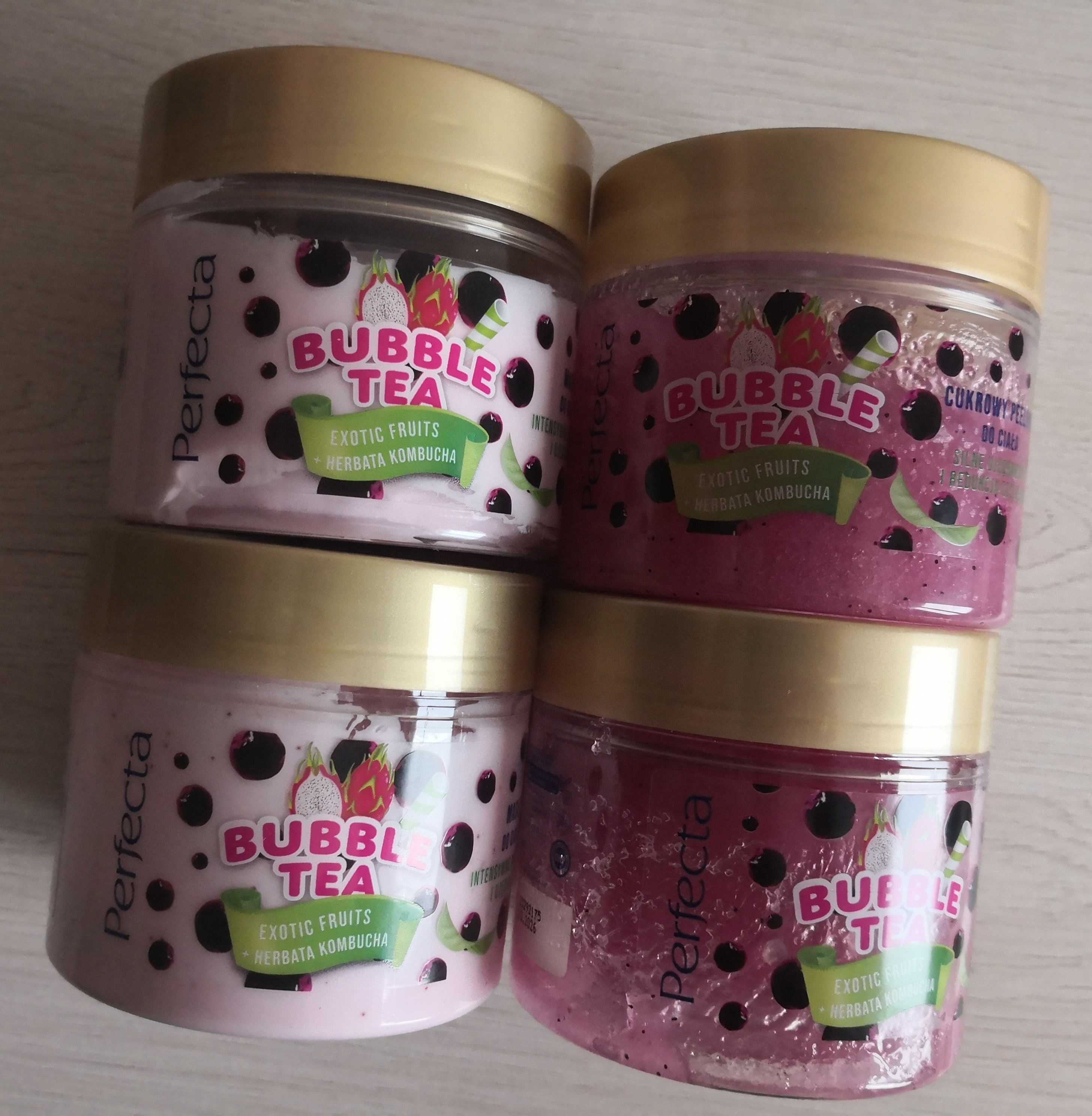 ZESTAW 2 x Perfecta Bubble Tea Masło do ciała Exotic + Peeling Herbata