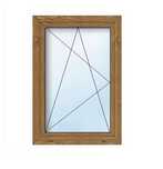 Okno PCV 565 x 1435 70mm 6-komorowe 2-szybowe 1x złoty dąb 60x150