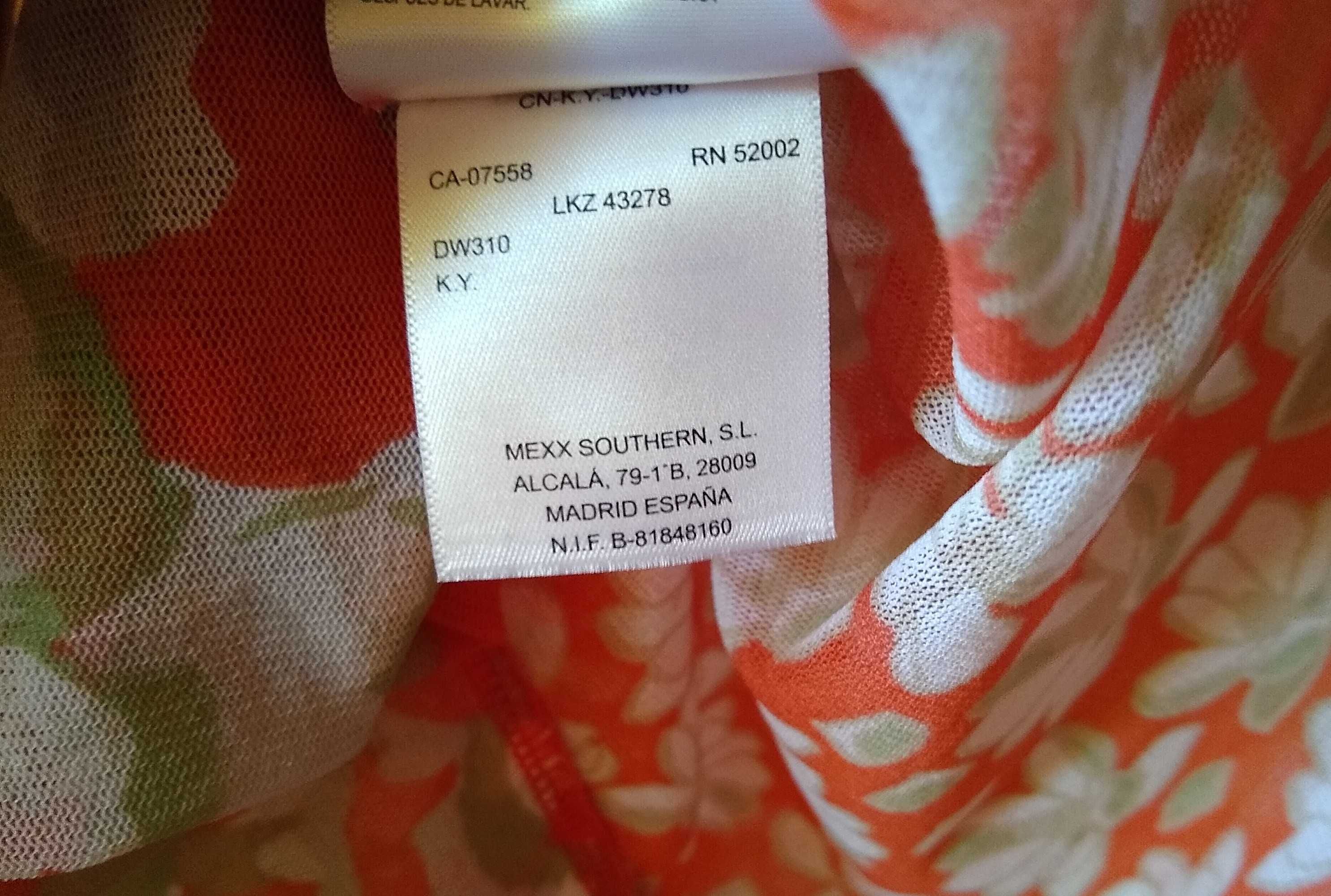 Mexx  Elegancka letnia dłuższa bluzka z przewiewnej tkaniny, L-XXL
