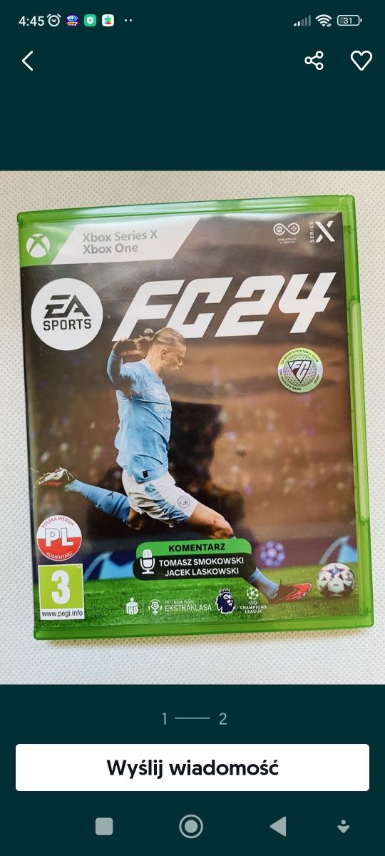 Gra fc24 w bardzo dobrym stanie na xbox one lub xbox series s x