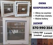 Okno gospodarcze PCV garaż piwnica kurnik obora chlewnia okna NOWE