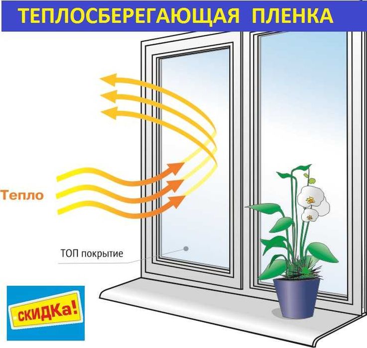 Термопленка 6мХ1.20м(30мкрн) для утепления окон и дверей