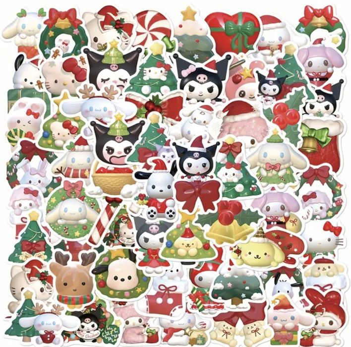 Новорічні наліпки,новогодние стикеры,наклейки новогодние