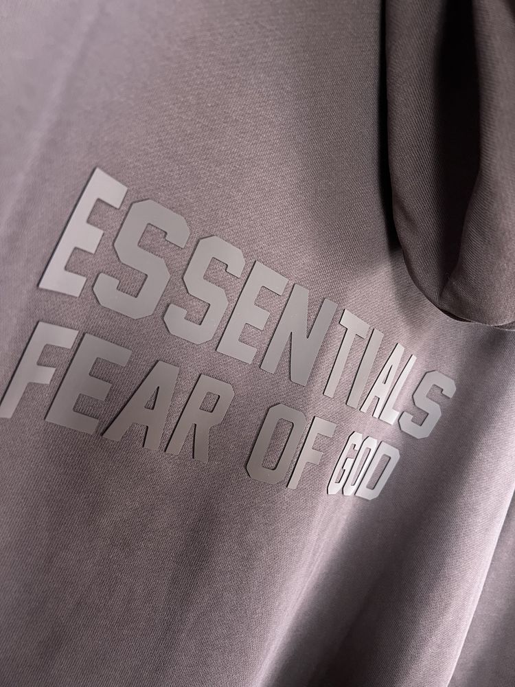 Зіп Худі FOG Fear of God Essentials Burgundy Logo