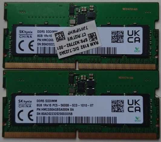 Пам'ять для ноутбуків SK hynix 16 GB (2x8GB) SO-DIMM DDR5 5600