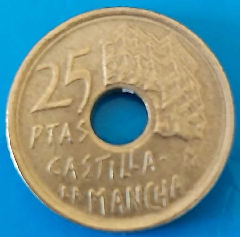 25 Pesetas de 1996, Espanha, Rei Juan Carlos I, Castilla La Mancha