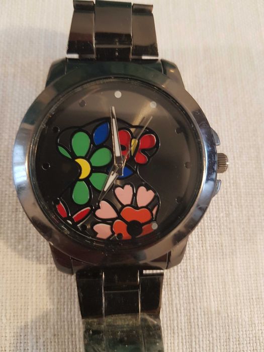 Zegarek na reke duzy lekki nowa bateria kwiat kwiaty serce