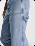 Niebieskie jeansy typu carpenter Zara 38/M przeszycia kieszenie luźne