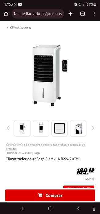 Climatizador 3 em 1