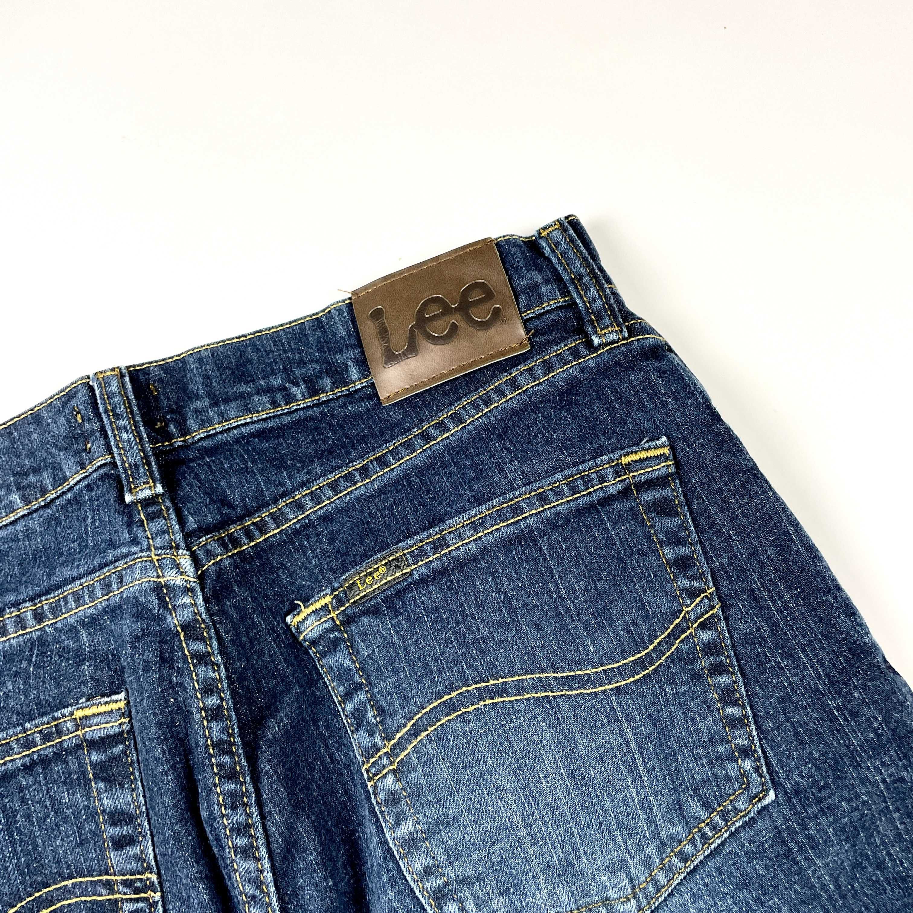Lee navy spodnie jeansowe denim straight fit retro (M) 90s 80s y2k