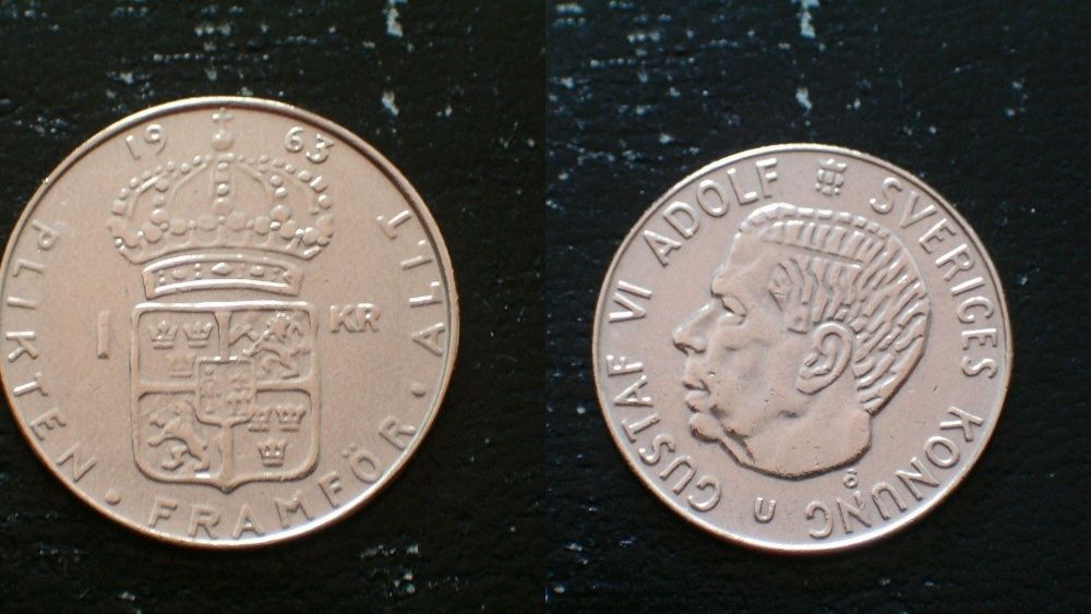 Suecia / 1963 - 1 KRONER / Prata