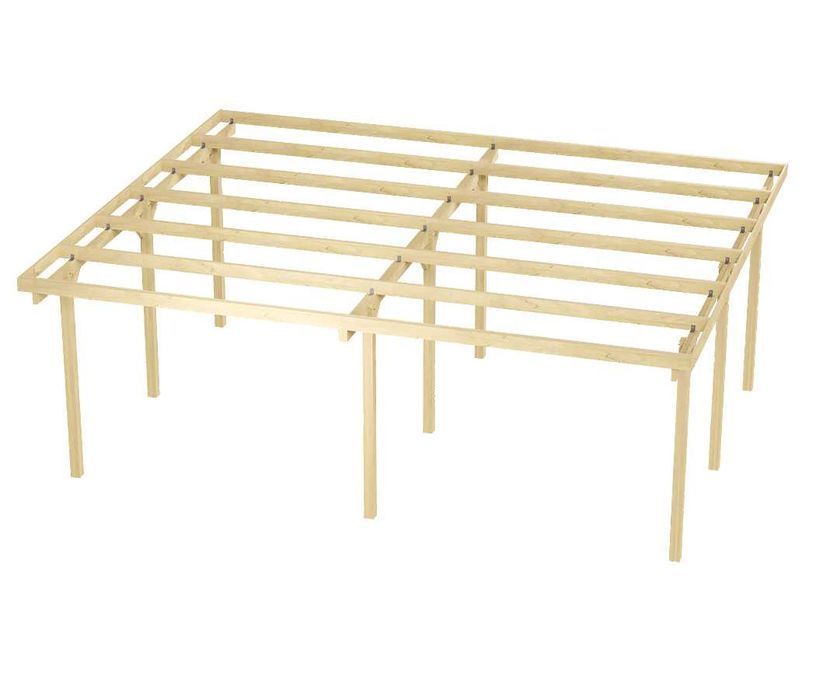 Wiata garażowa dwustanowiskowa Granit II 600 x 500 cm (Słupek 300cm)