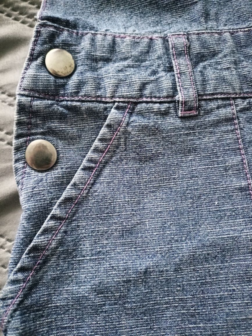 Spódnica na szelkach rozmiar 140 bawełniana kolor jeans