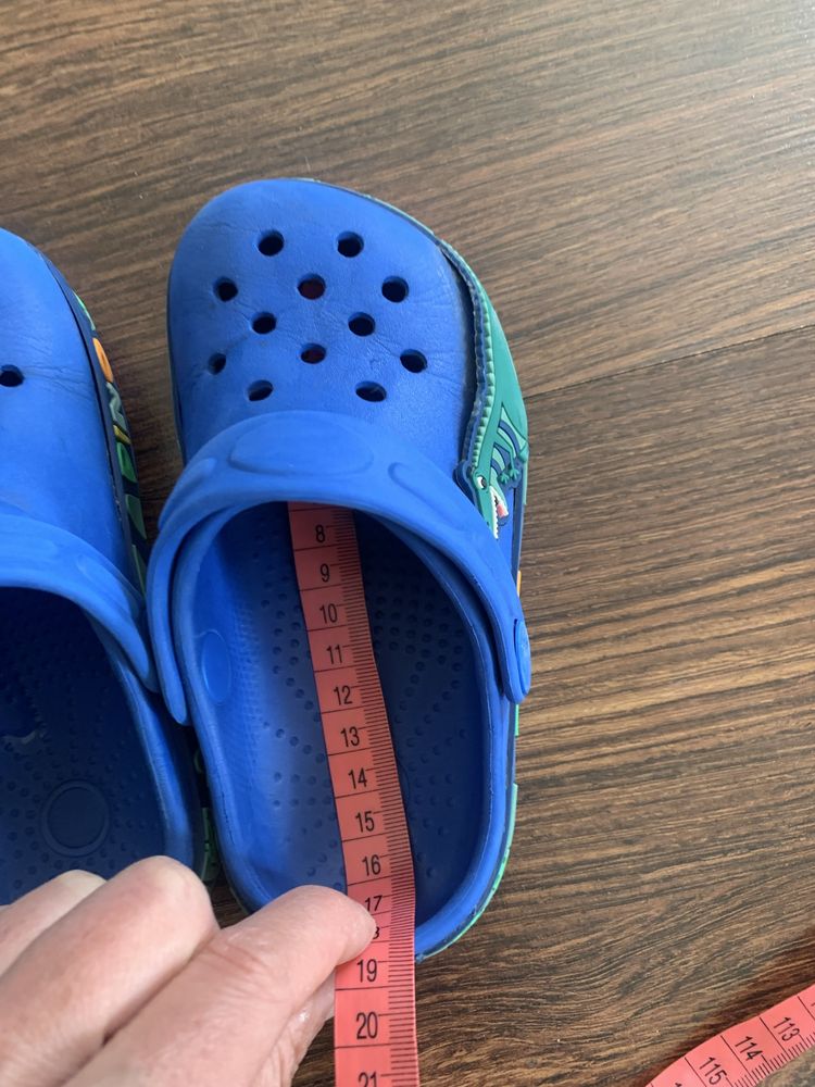 Klapki ala Crocs Niebieskie Dino 26